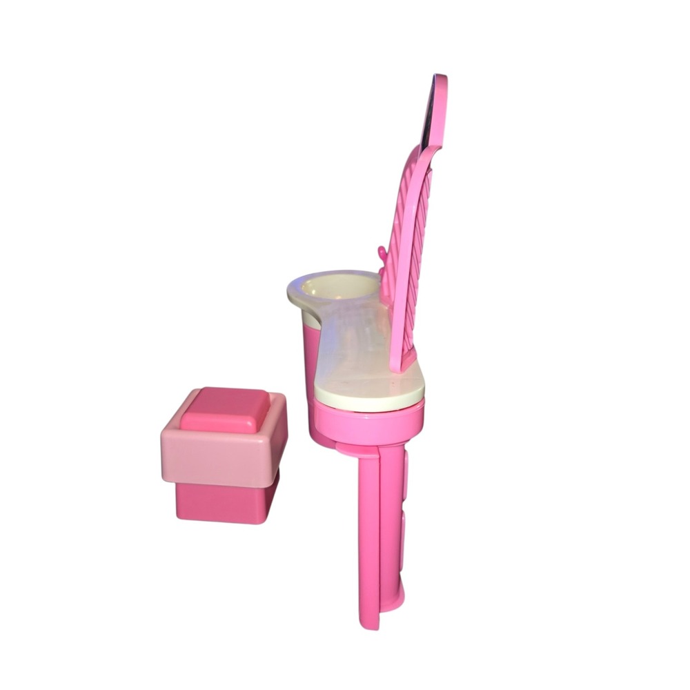 Mattel Barbie Vanity Sink Stool Set Kids Pink Vintage 1977/1987 READ - Picture 16 of 16